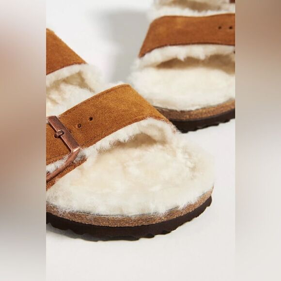 New Birkenstock Arizona Shearling-Lined Sandals - Picture 2 of 8